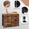 Rustic Brown MDF 6 Drawer Dresser with Metal Frame and Fabric Storage